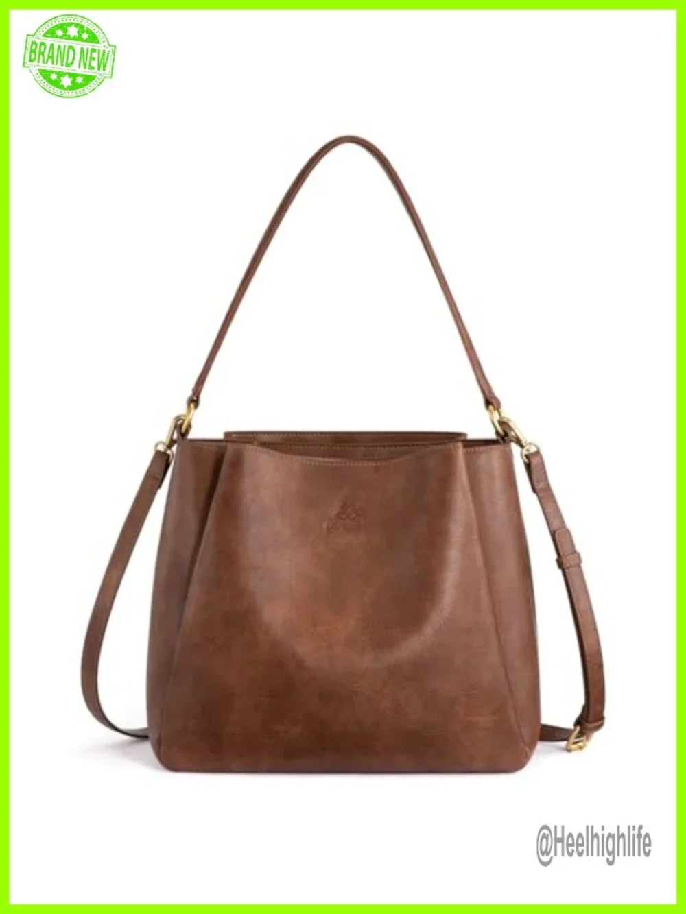 Hobo Bag with 3 Compartments Waterproof Vegan Leather Shoulder Bag Work Travel